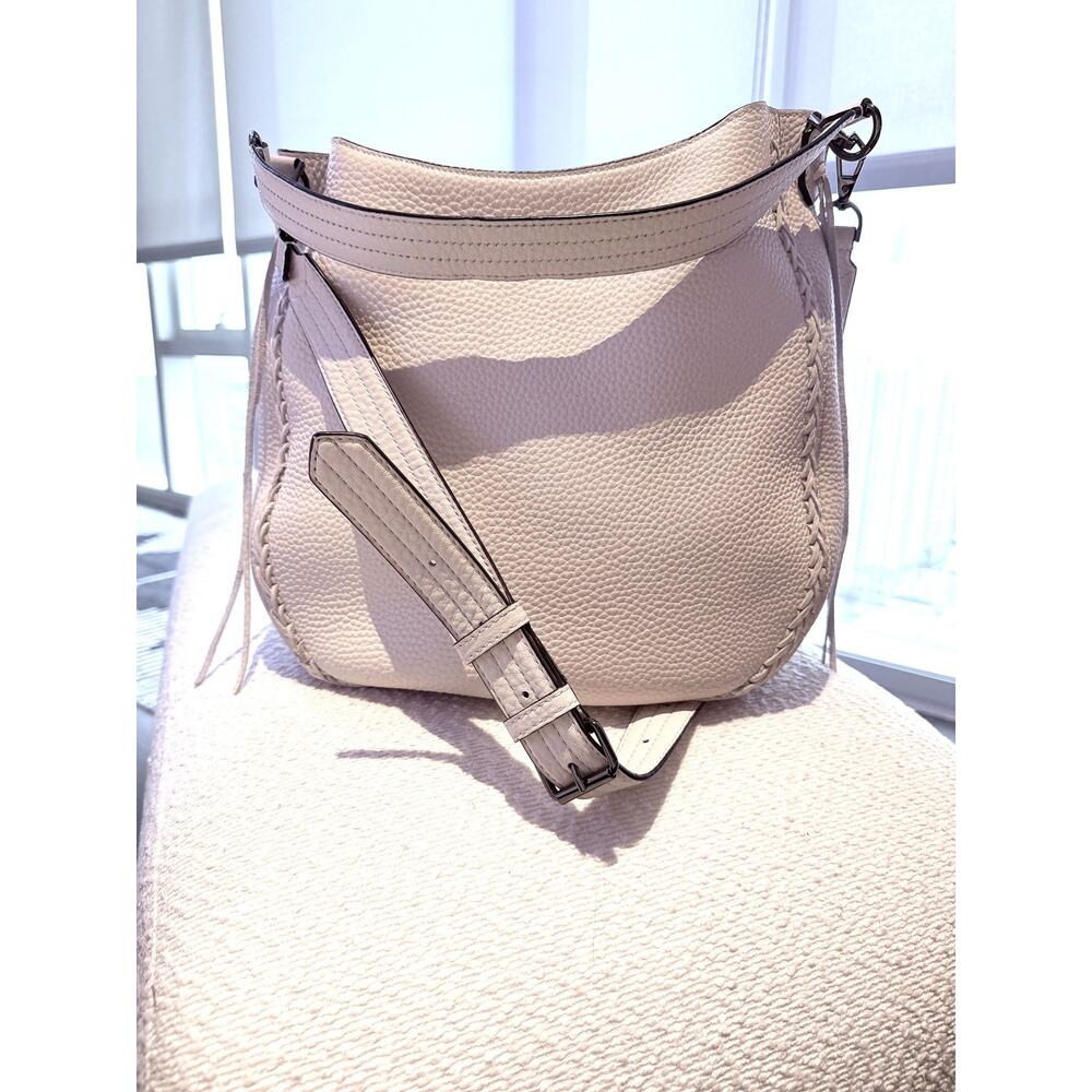 Rebecca Minkoff Whipstitch Leather Shoulder Hobo Bag, Soft Blush - Picture 2 of 13
